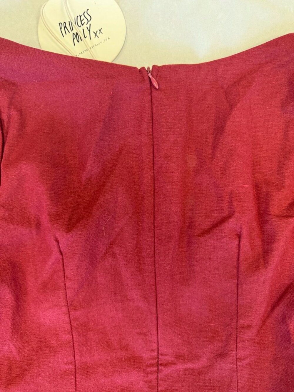 Princess Polly The Villa Mini Dress Burgundy Long Sleeve Ruffle Size 6 - Picture 14 of 14